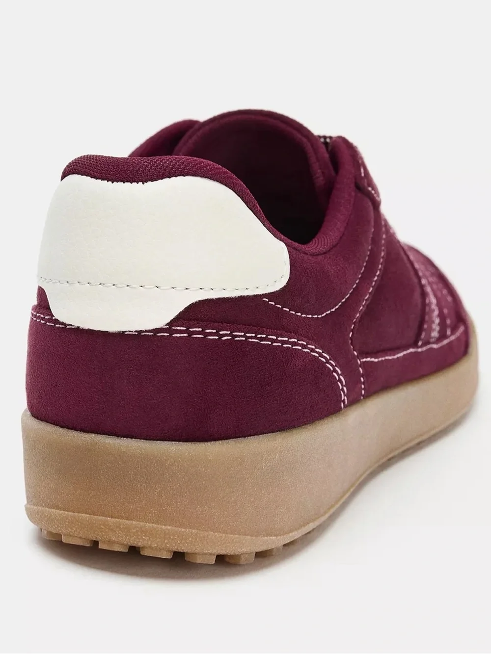 Zara Casual Burgundy Suede Sneakers